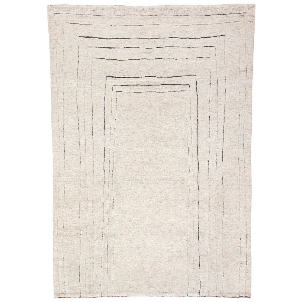 Landscape Desert Modern Wool Textured Rug in Natural